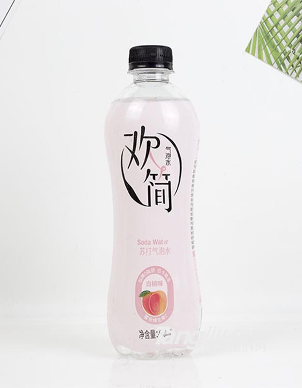 歡簡蘇打氣泡水白桃味480ml