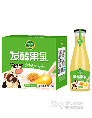 粒汁健發酵果乳芒果乳味飲料1.5LX6瓶