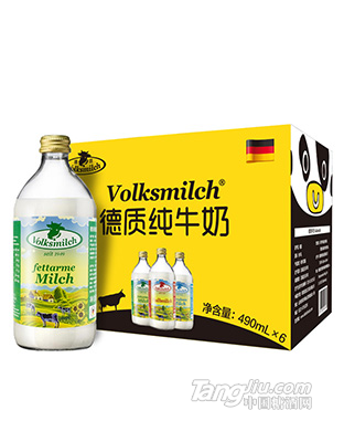 德質低脂牛奶純牛奶490ml