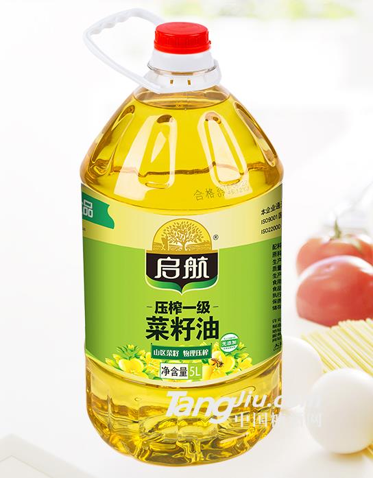 啟航壓榨一級菜籽油5L